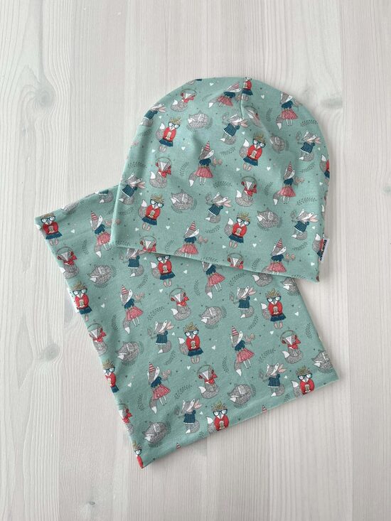 Beanie cepures un tuneļšalles komplekts Lapsiņas