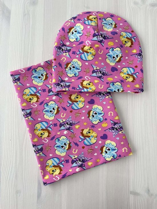 Beanie cepures un tuneļšalles komplekts Poniji